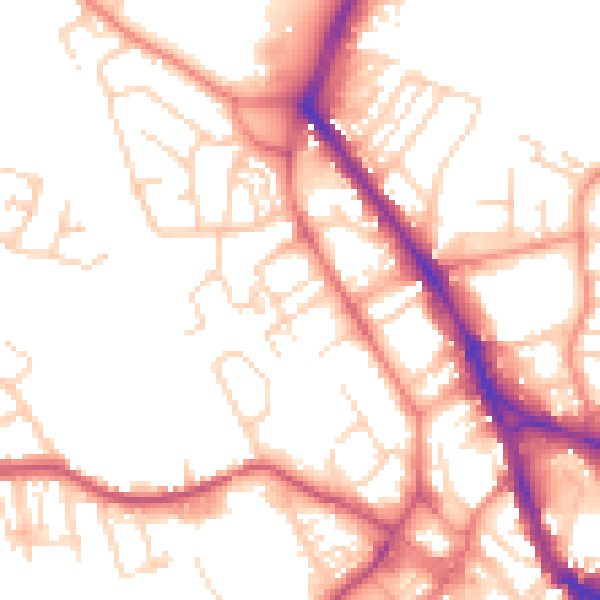 Daytime road noise heatmap for WF1 2RA
