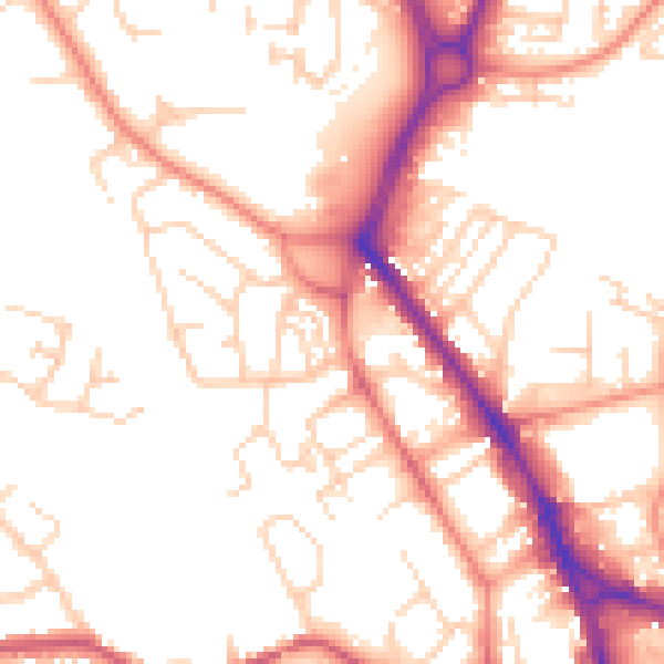 Daytime road noise heatmap for WF1 2RF