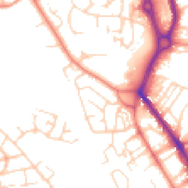 Daytime road noise heatmap for WF1 2RJ