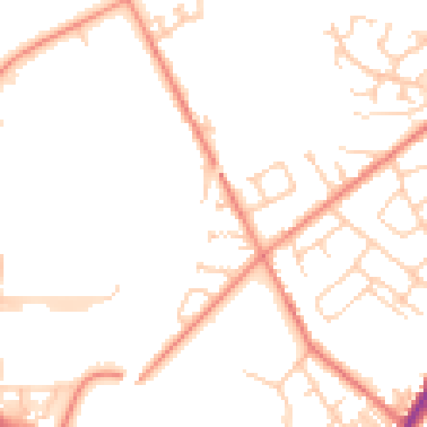 Daytime road noise heatmap for WF1 2UH