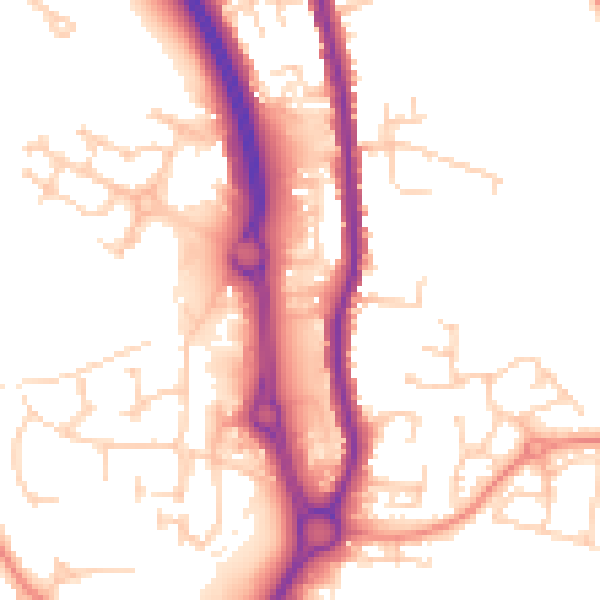 Daytime road noise heatmap for WF1 2UQ