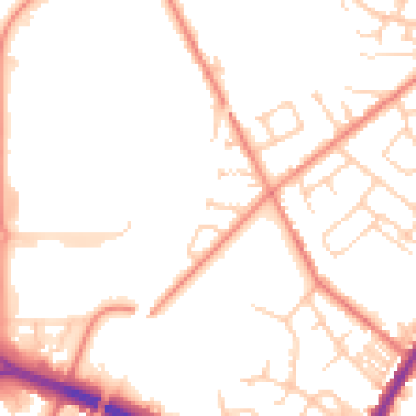 Daytime road noise heatmap for WF1 2UW