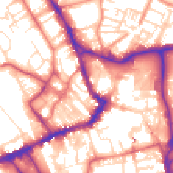 Daytime road noise heatmap for WF1 3BP