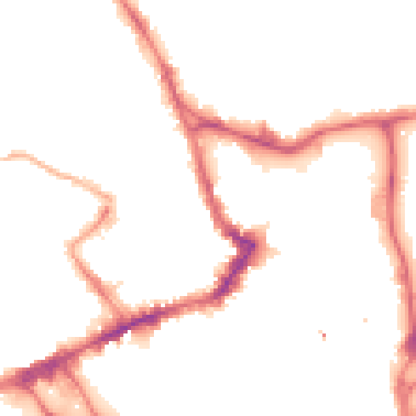 Night-time road noise heatmap for WF1 3BP