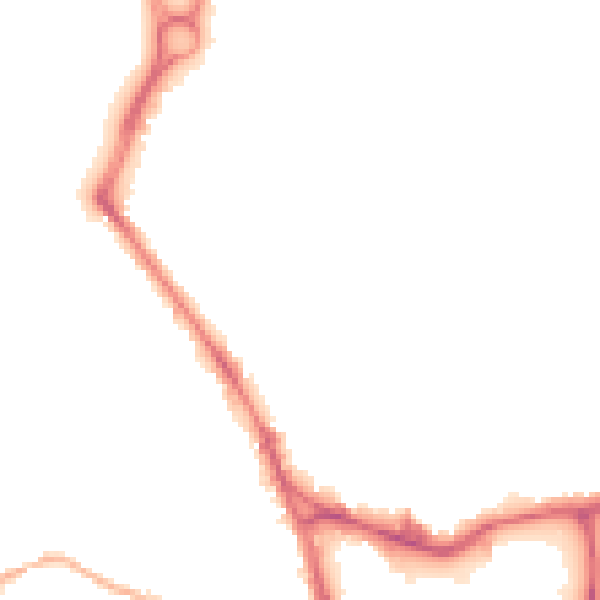 Night-time road noise heatmap for WF1 3DQ