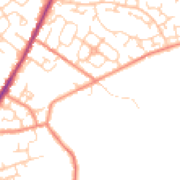 Daytime road noise heatmap for WF1 3EA