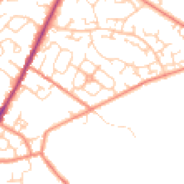 Daytime road noise heatmap for WF1 3EH