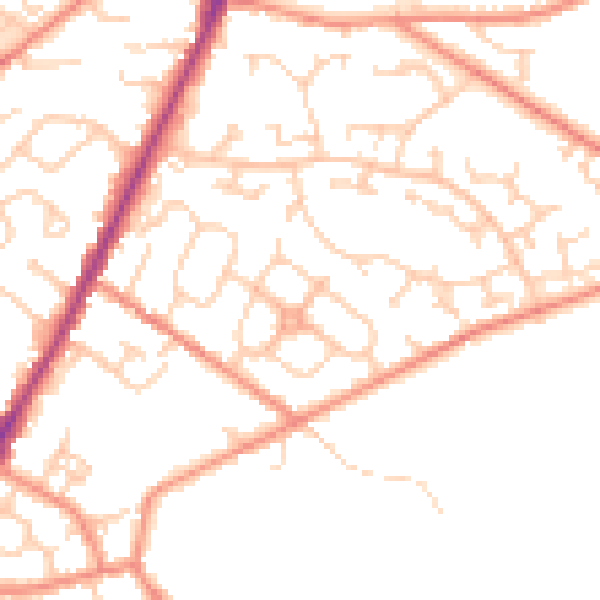 Daytime road noise heatmap for WF1 3EP