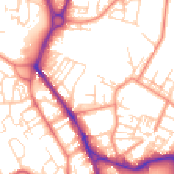 Daytime road noise heatmap for WF1 3FG
