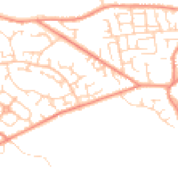 Daytime road noise heatmap for WF1 3HE