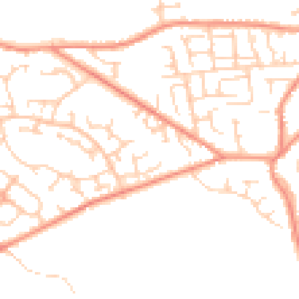 Daytime road noise heatmap for WF1 3HF