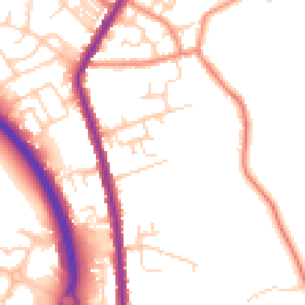 Daytime road noise heatmap for WF1 3HG