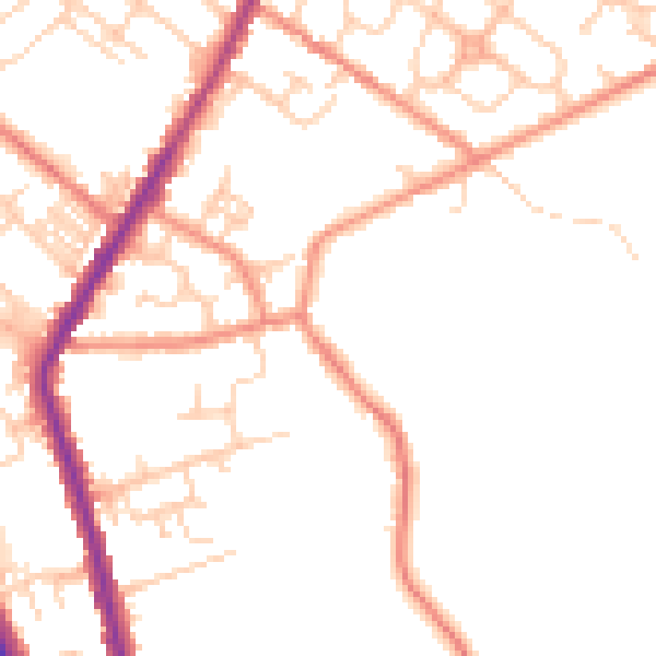 Daytime road noise heatmap for WF1 3HR