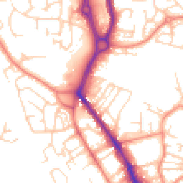 Daytime road noise heatmap for WF1 3JJ