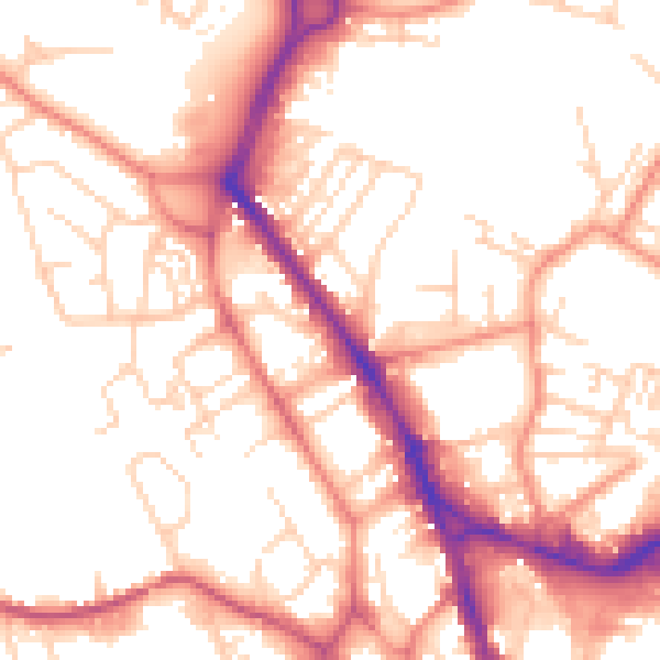 Daytime road noise heatmap for WF1 3JR
