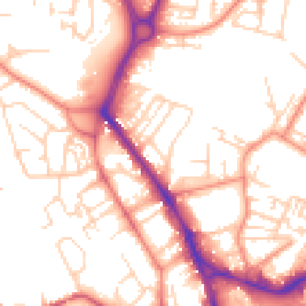 Daytime road noise heatmap for WF1 3JY