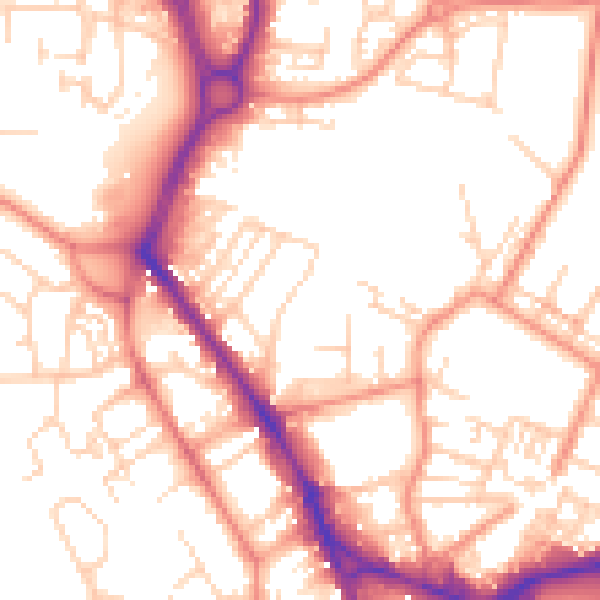 Daytime road noise heatmap for WF1 3JZ