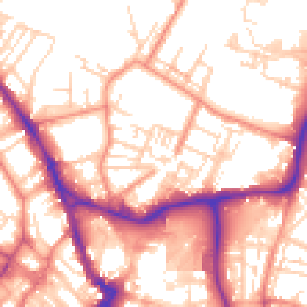 Daytime road noise heatmap for WF1 3LE