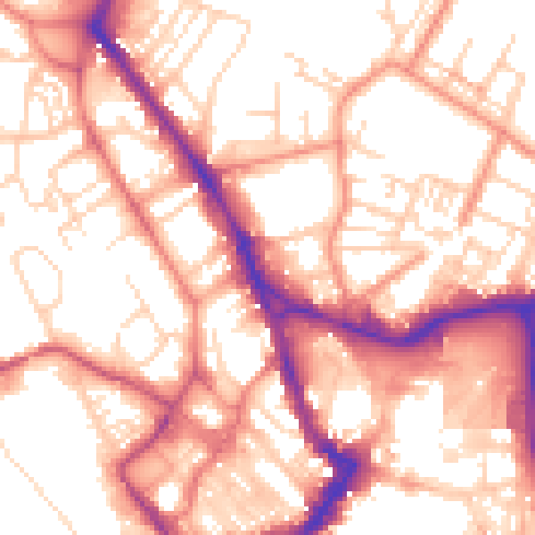 Daytime road noise heatmap for WF1 3LP