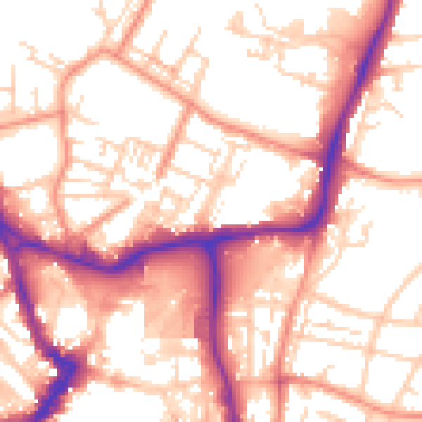 Daytime road noise heatmap for WF1 3PD