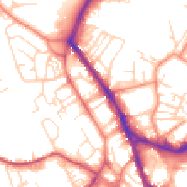 Daytime road noise heatmap for WF1 3QA