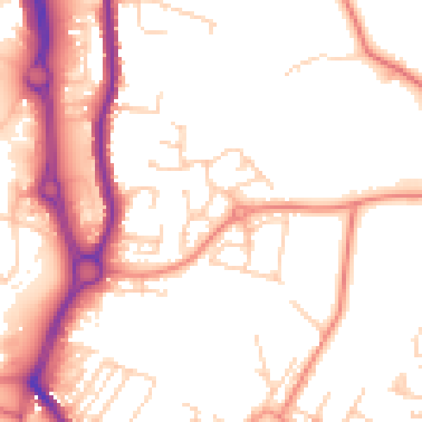 Daytime road noise heatmap for WF1 3QL