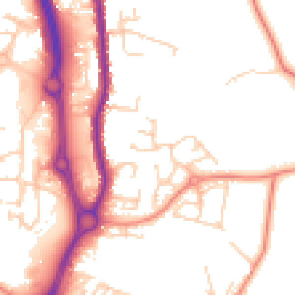 Daytime road noise heatmap for WF1 3QQ