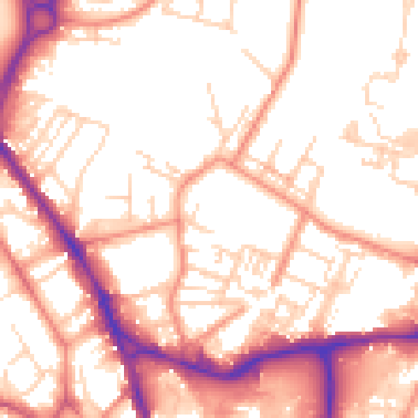 Daytime road noise heatmap for WF1 3RJ