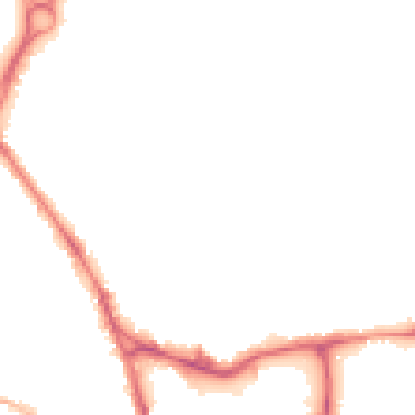 Night-time road noise heatmap for WF1 3RJ