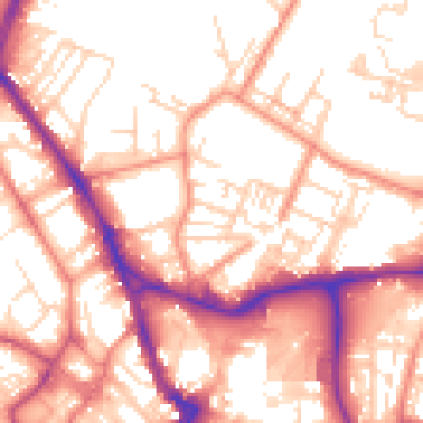 Daytime road noise heatmap for WF1 3RQ