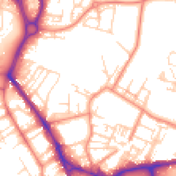 Daytime road noise heatmap for WF1 3RW
