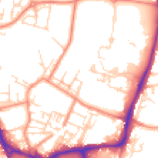 Daytime road noise heatmap for WF1 3SD