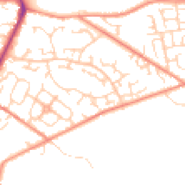 Daytime road noise heatmap for WF1 3SJ