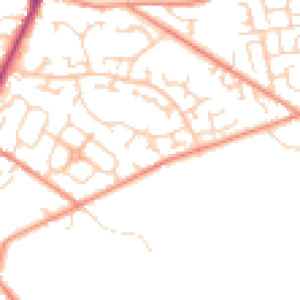 Daytime road noise heatmap for WF1 3SL