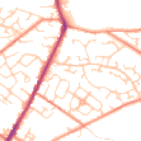 Daytime road noise heatmap for WF1 3TF