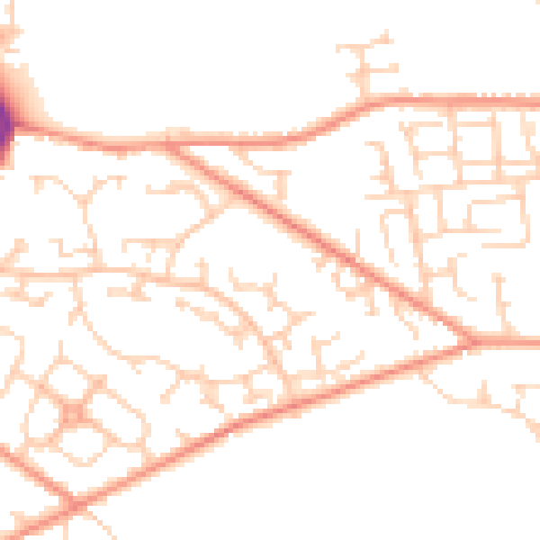 Daytime road noise heatmap for WF1 3TG