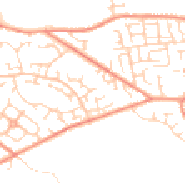 Daytime road noise heatmap for WF1 3TH