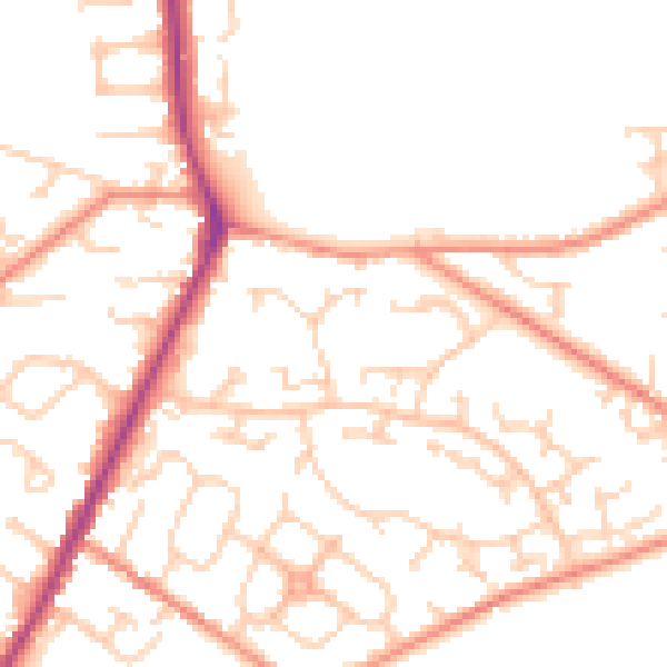 Daytime road noise heatmap for WF1 3TP