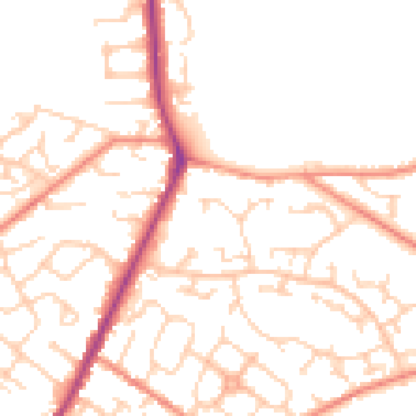 Daytime road noise heatmap for WF1 3TS