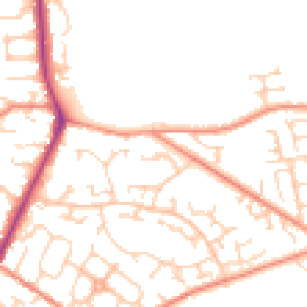 Daytime road noise heatmap for WF1 3TX