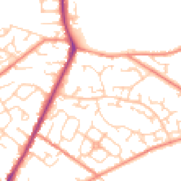 Daytime road noise heatmap for WF1 3TY