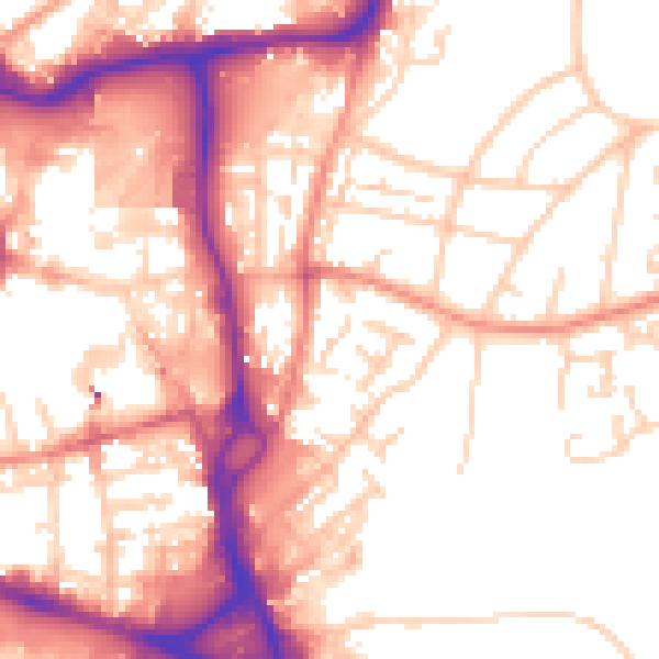Daytime road noise heatmap for WF1 4DW