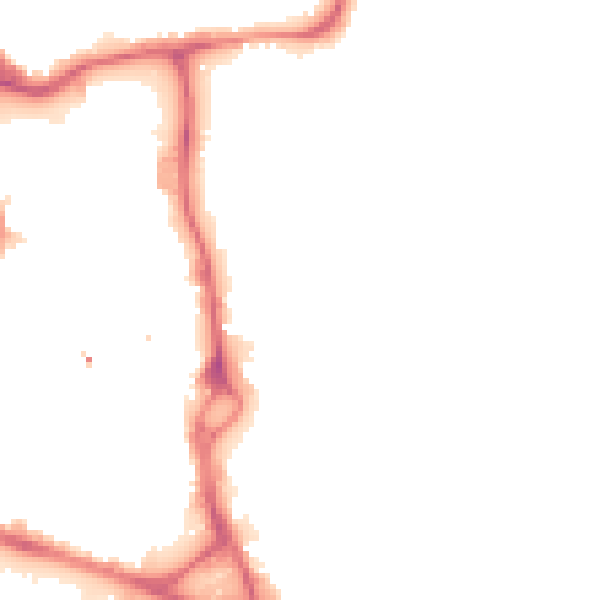 Night-time road noise heatmap for WF1 4DW