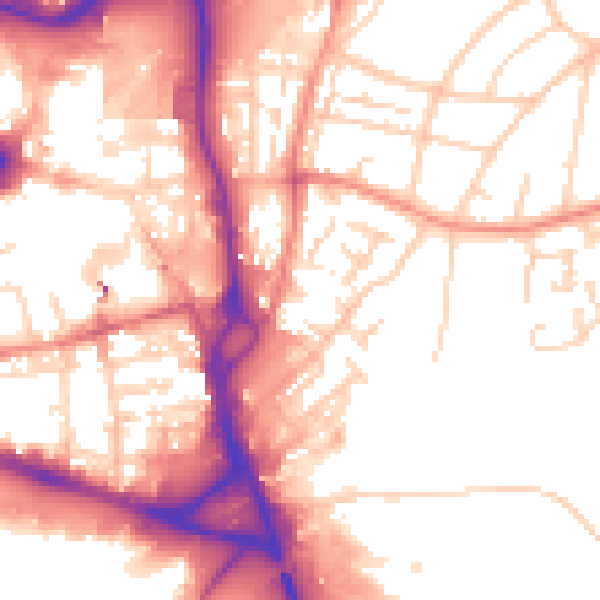 Daytime road noise heatmap for WF1 4ED