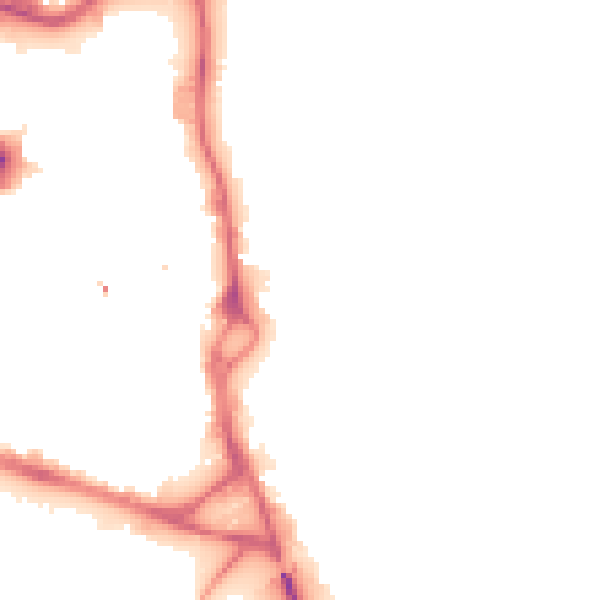 Night-time road noise heatmap for WF1 4ED