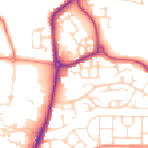 Daytime road noise heatmap for WF1 4FH