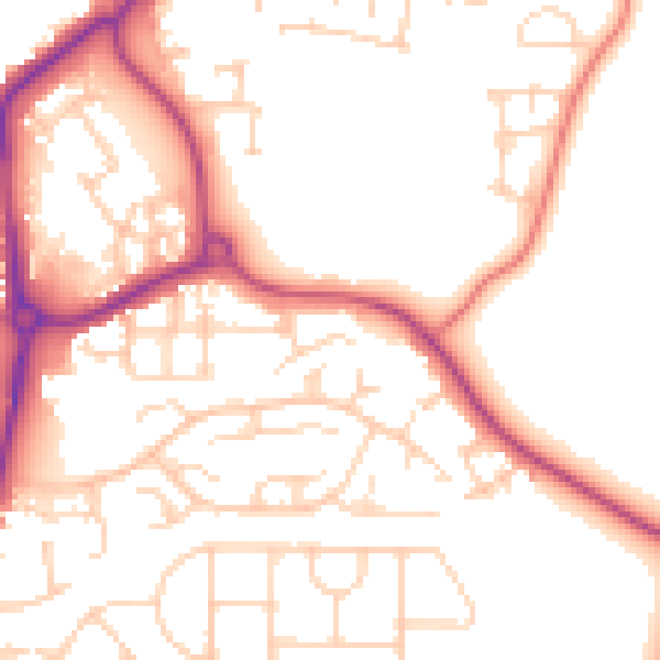 Daytime road noise heatmap for WF1 4FZ