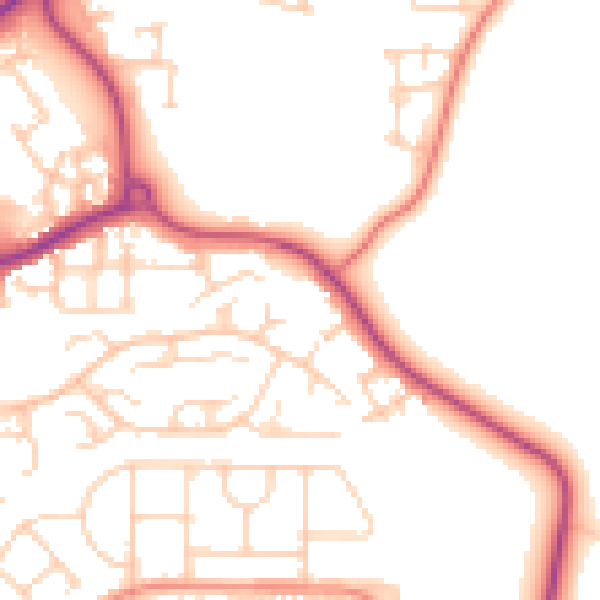 Daytime road noise heatmap for WF1 4GA