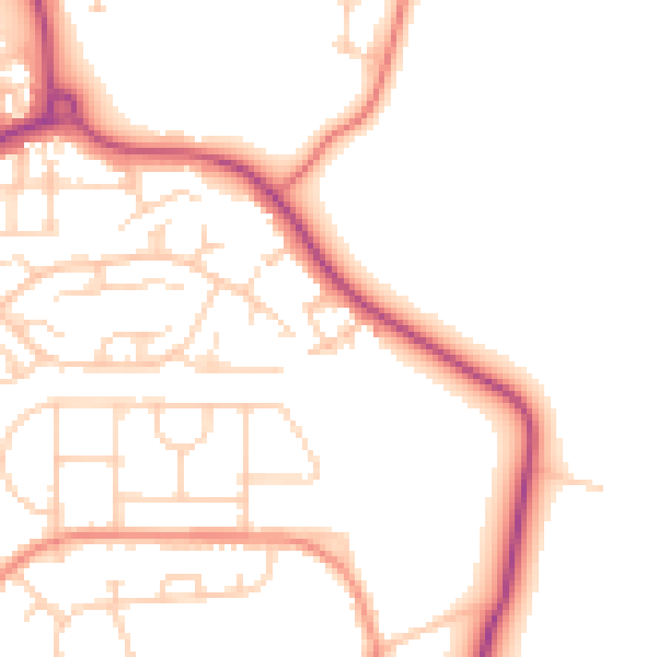 Daytime road noise heatmap for WF1 4GN