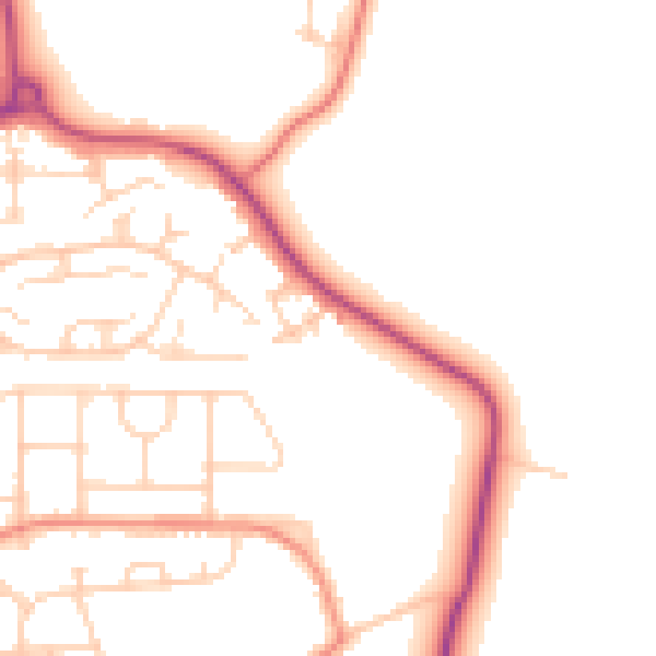 Daytime road noise heatmap for WF1 4GR